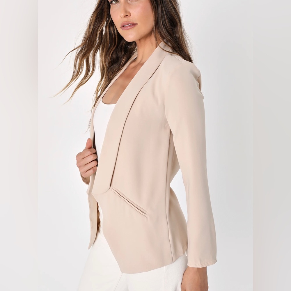 Lulus Miss Punctuality Taupe Lightweight Blazer